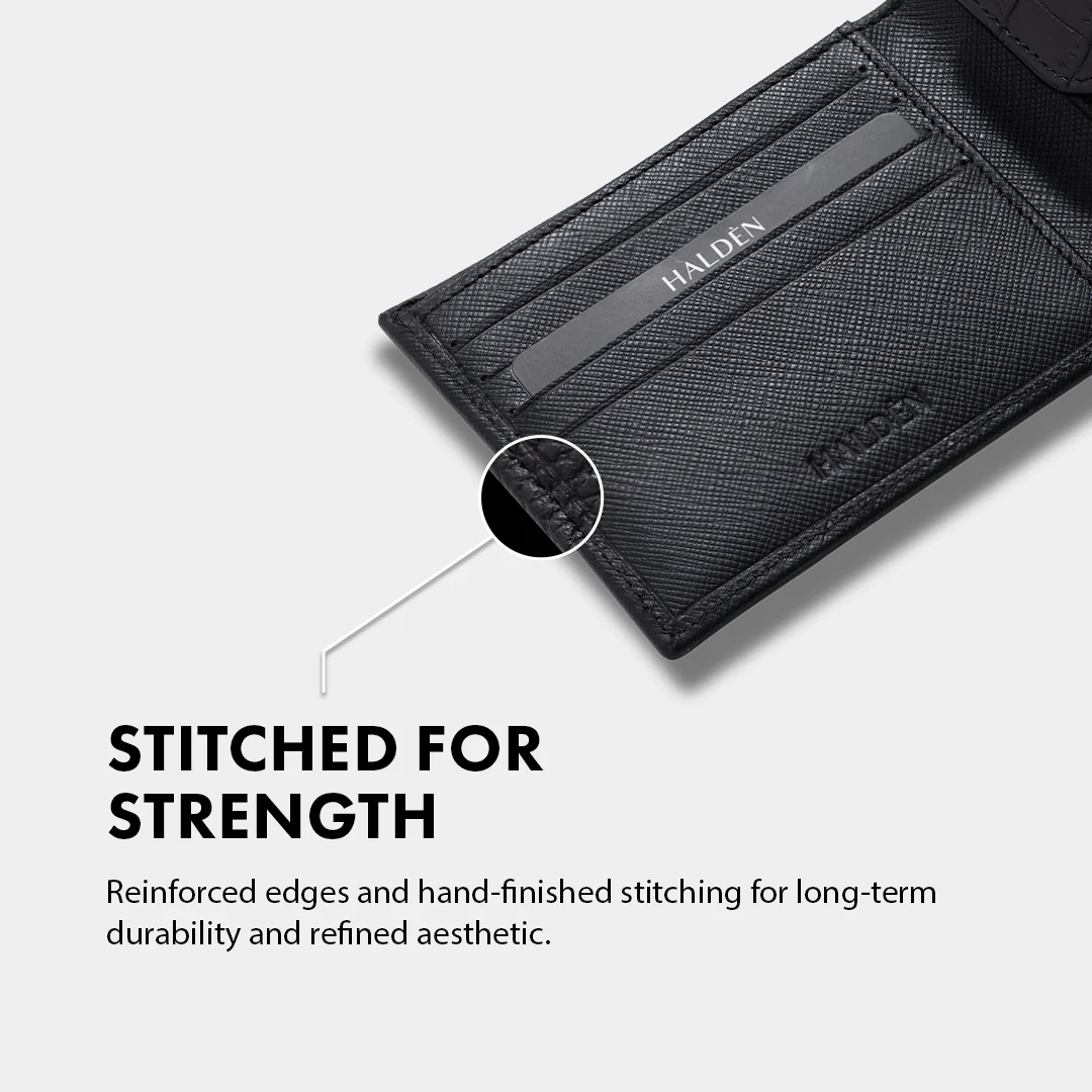 Saffiano Pattern Men's Leather Wallet - Image 5